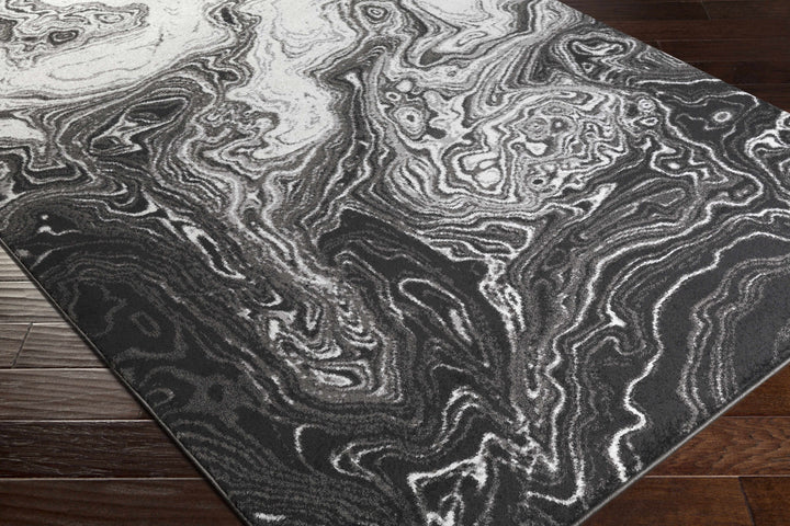 Nuevo Black And White Modern Abstract Design Area Rug