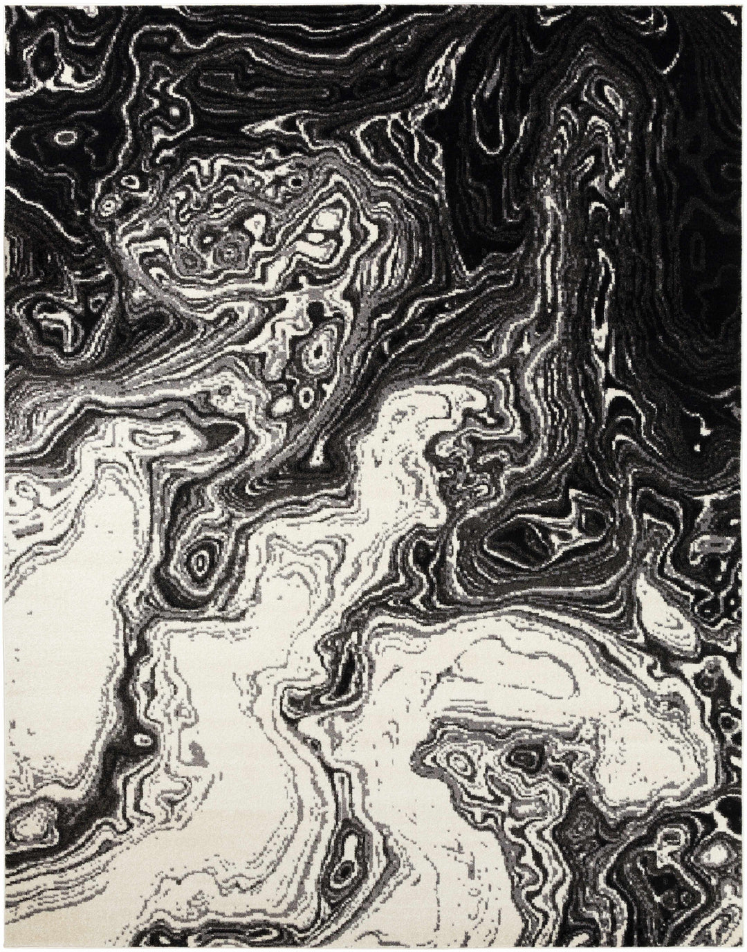 Nuevo Black And White Modern Abstract Design Area Rug