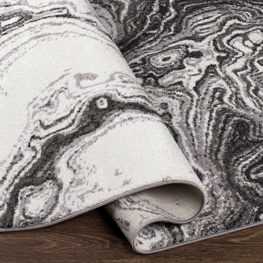 Nuevo Black And White Modern Abstract Design Area Rug