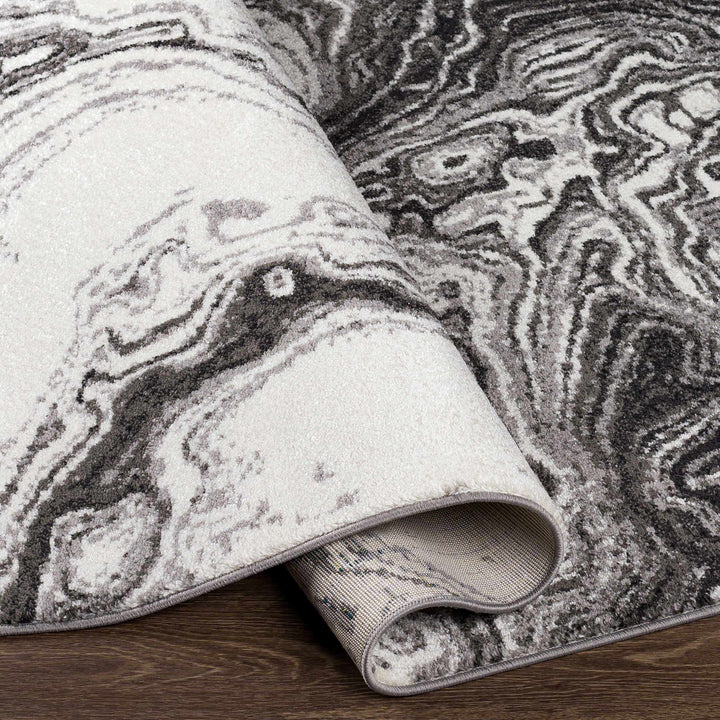 Nuevo Black And White Modern Abstract Design Area Rug