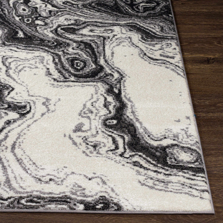 Nuevo Black And White Modern Abstract Design Area Rug