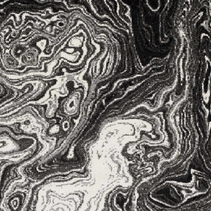 Nuevo Black And White Modern Abstract Design Area Rug
