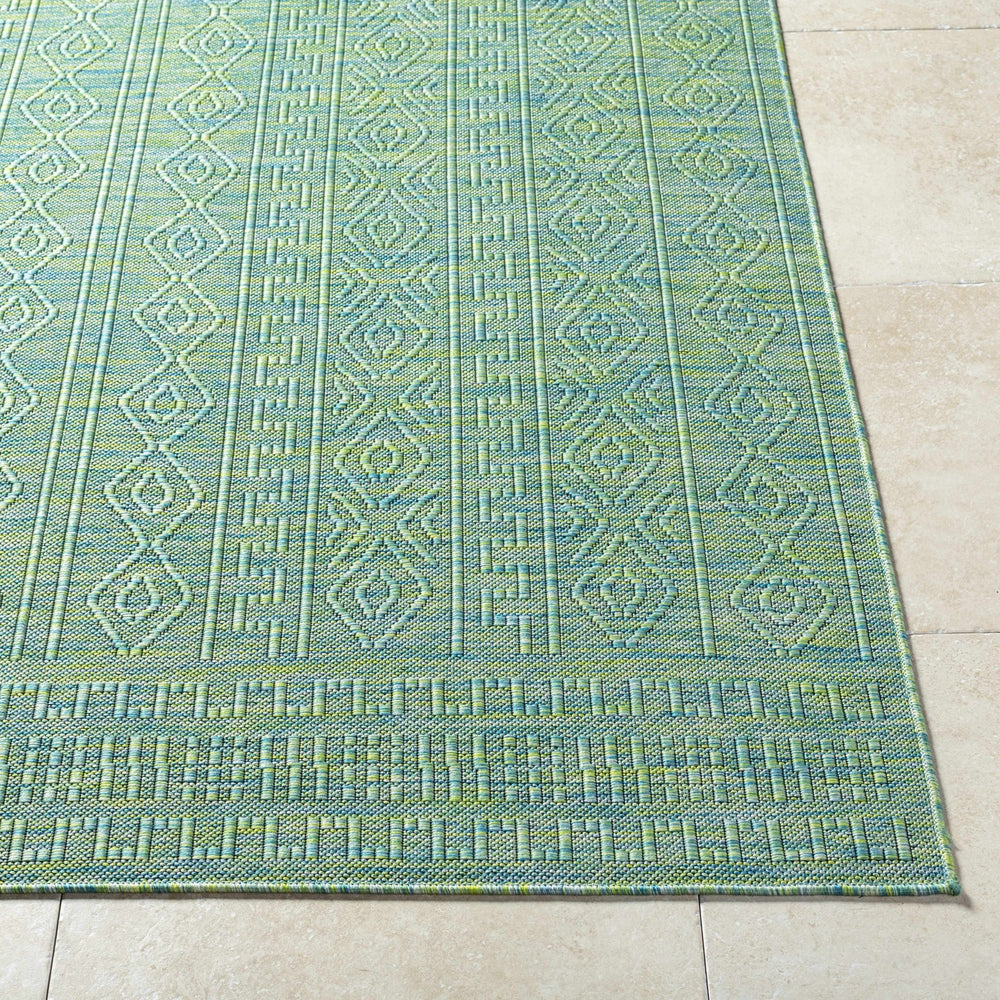 Nuela Bohemian Geometric Design Green Area Rug - The Rug Decor