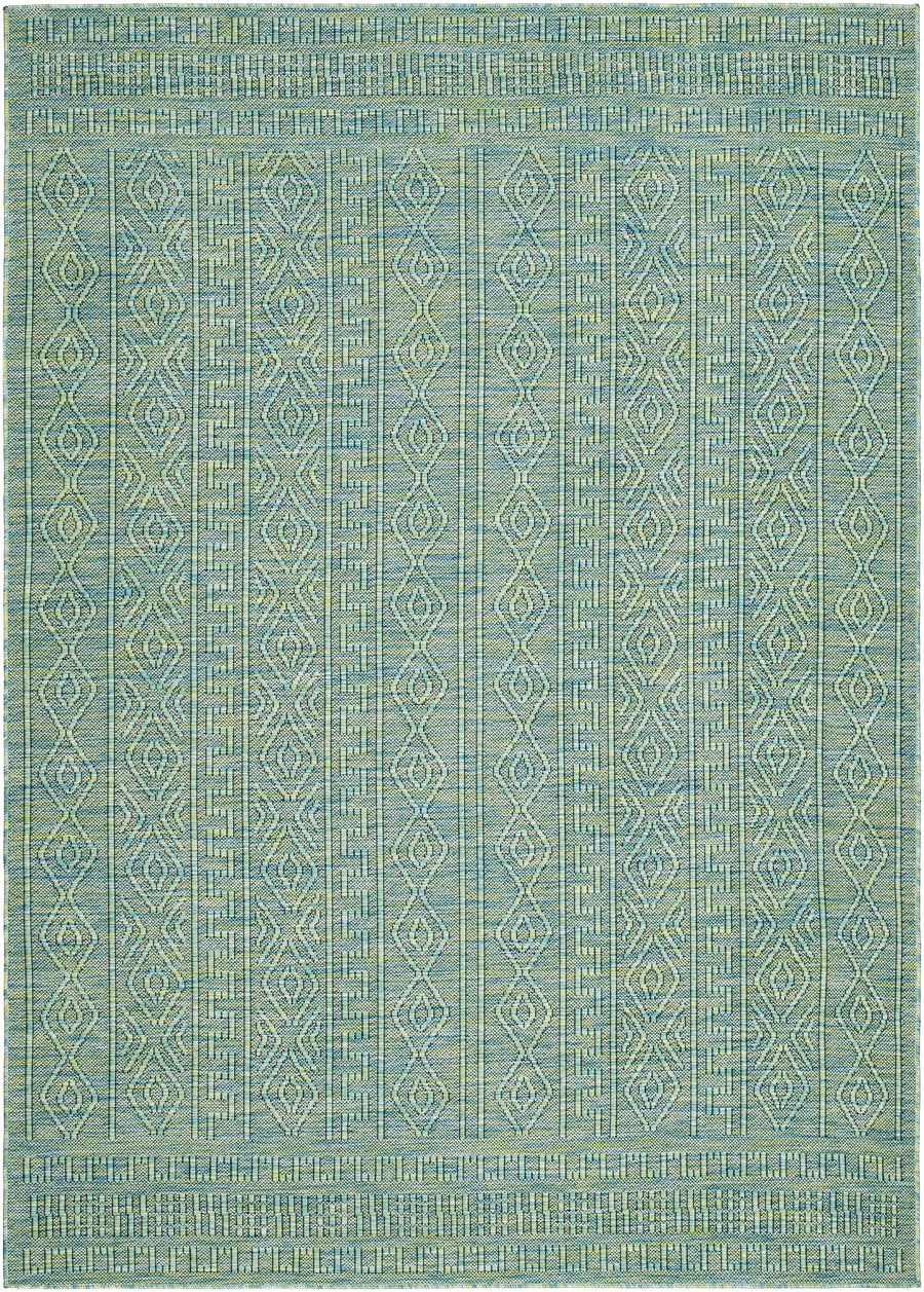 Nuela Bohemian Geometric Design Green Area Rug - The Rug Decor