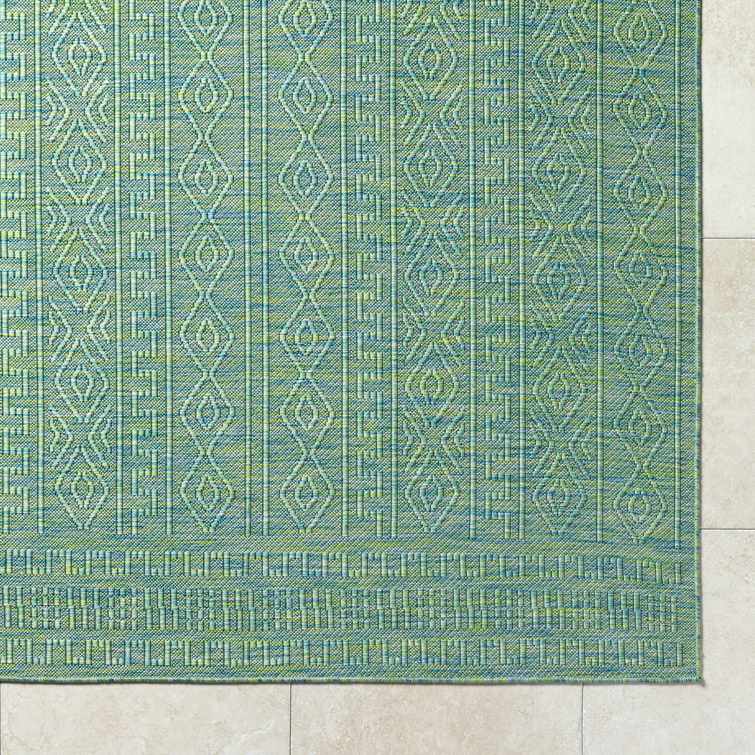 Nuela Bohemian Geometric Design Green Area Rug - The Rug Decor