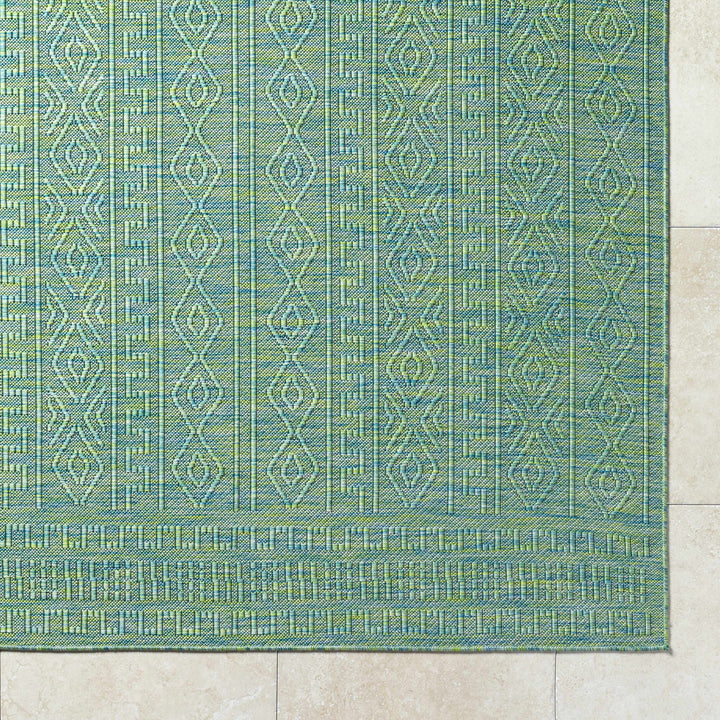 Nuela Bohemian Geometric Design Green Area Rug - The Rug Decor