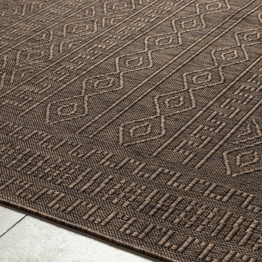 Nuela Brown Bohemian Style Machine Woven Rug - The Rug Decor