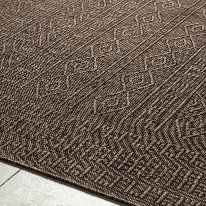 Nuela Brown Bohemian Style Machine Woven Rug - The Rug Decor