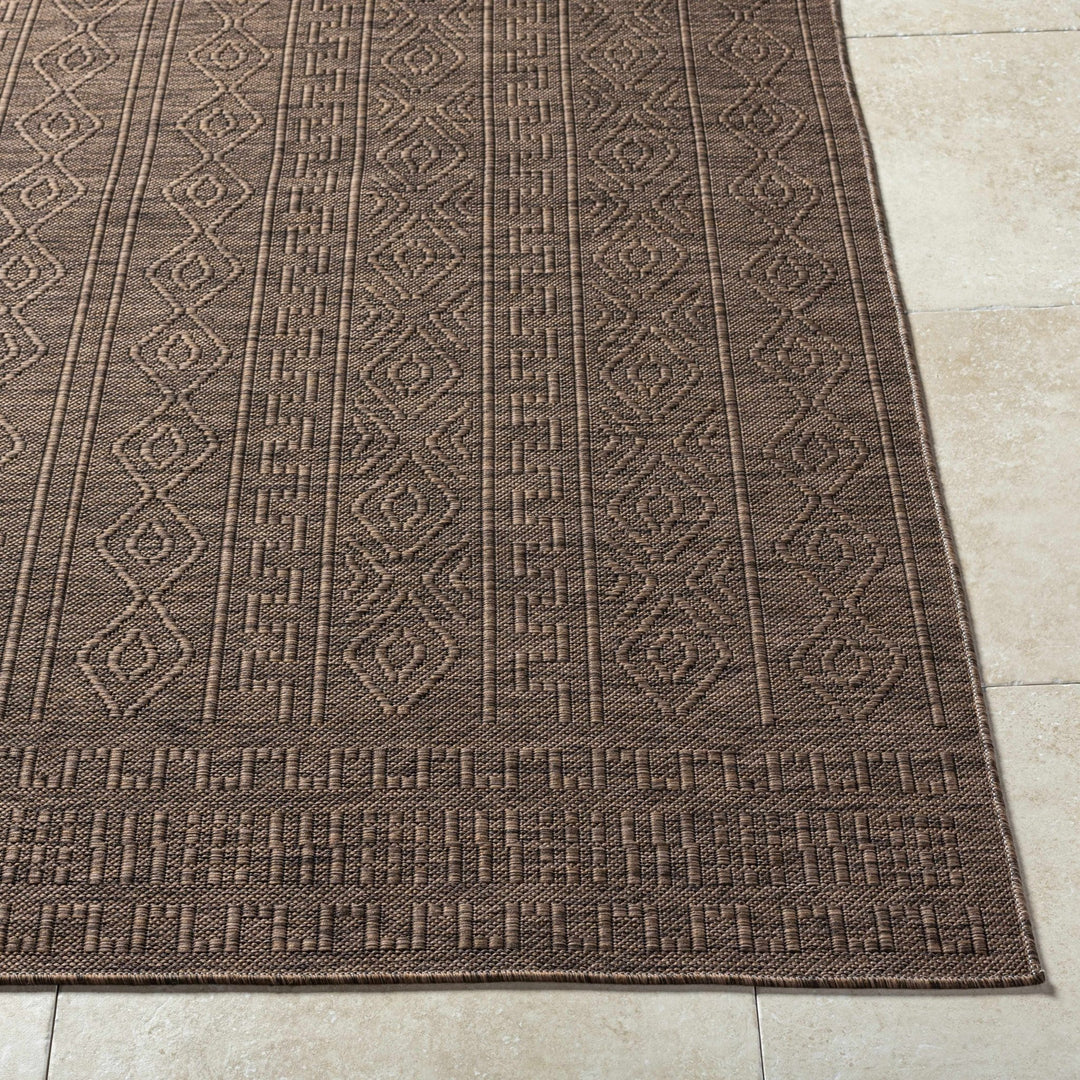 Nuela Brown Bohemian Style Machine Woven Rug - The Rug Decor