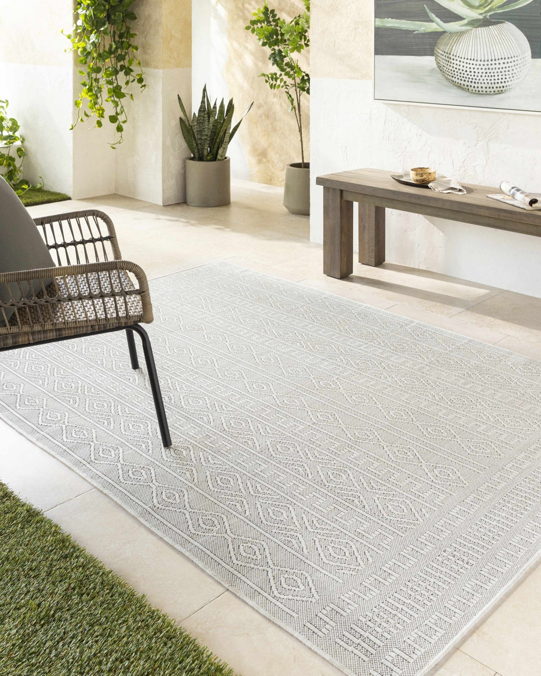 Nuela Light Gray Bohemian Style Rug - The Rug Decor