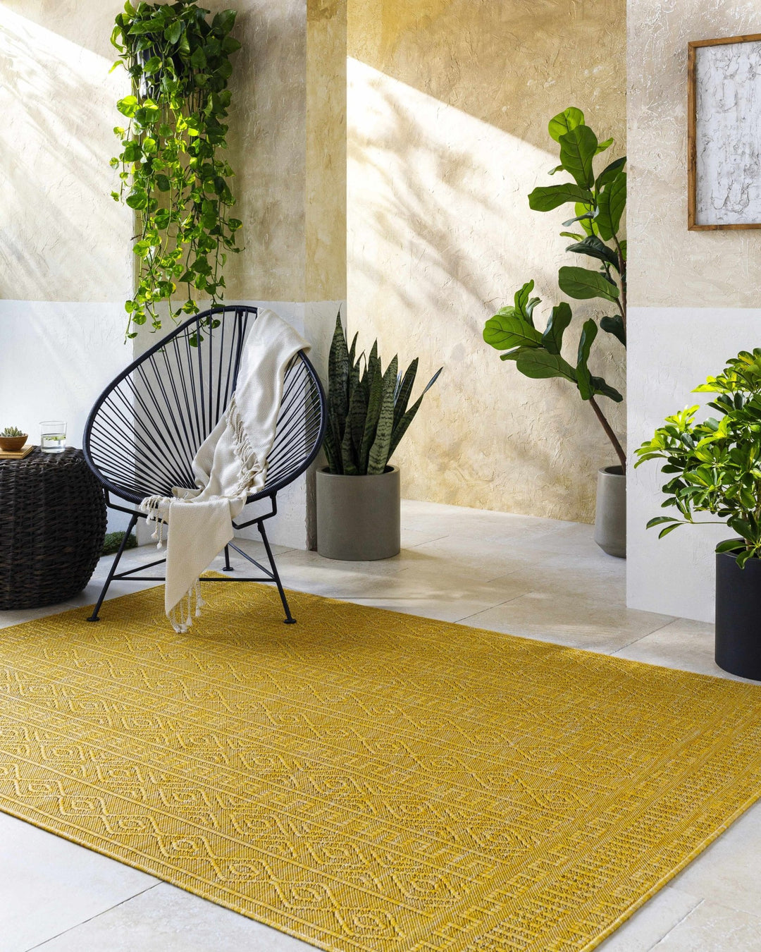Nuela Mustard Bohemian Style Rug - The Rug Decor