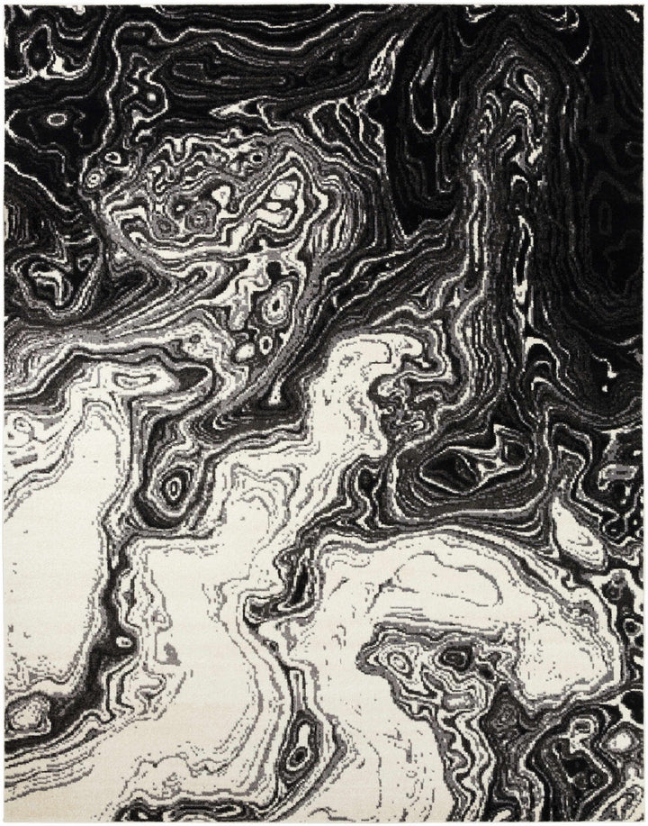Nuevo Black And White Modern Abstract Design Area Rug - The Rug Decor
