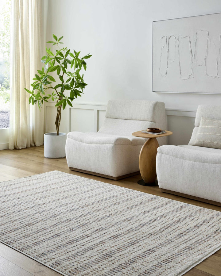 Nuhad Contemporary Style Gray And Ivory Area Rug - The Rug Decor