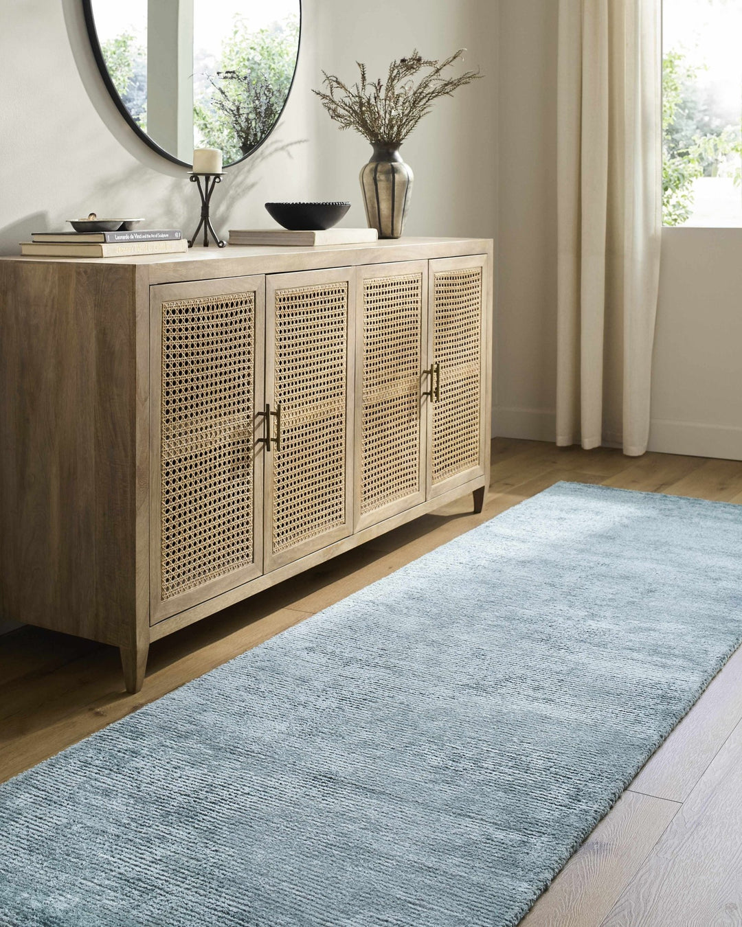 Nuray Modern Solid Design Blue Hand Tufted Wool Area Rug - The Rug Decor