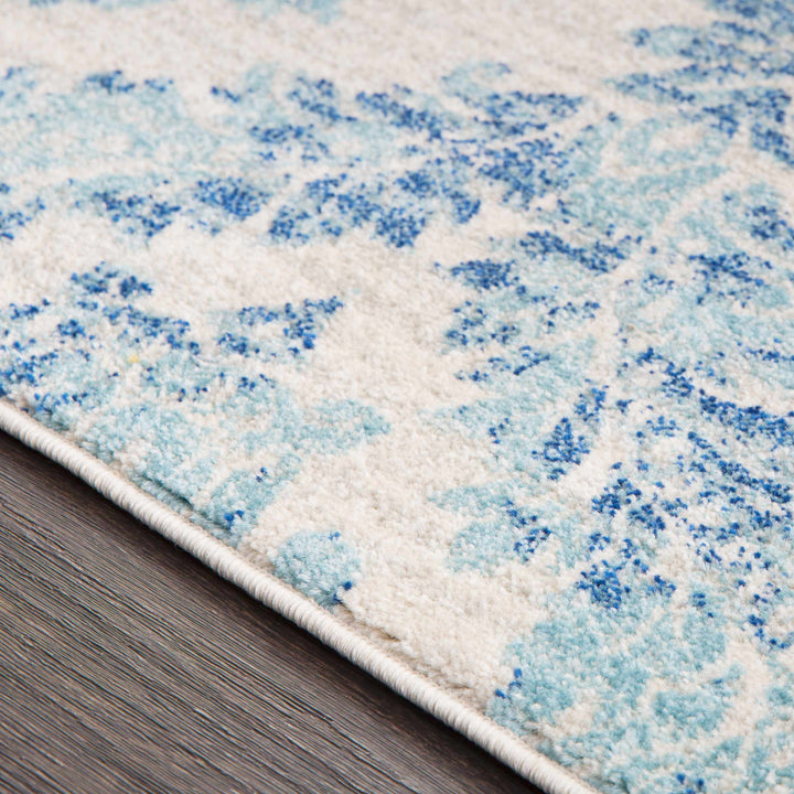 Oaklyn Modern Floral Design Teal And Ivory Area Rug