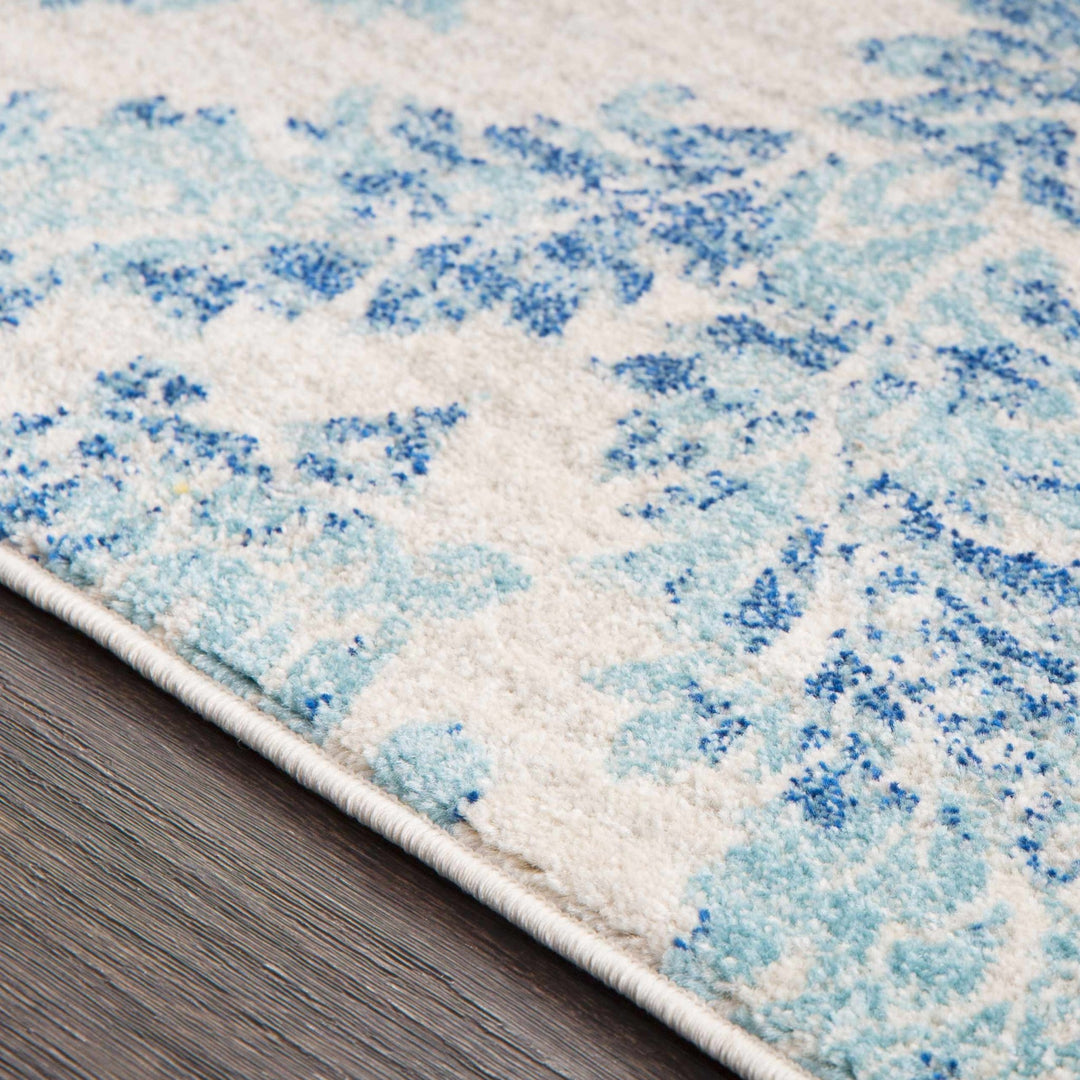 Oaklyn Modern Floral Design Teal And Ivory Area Rug - The Rug Decor