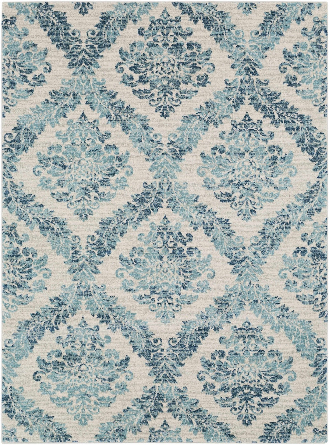 Oaklyn Modern Floral Design Teal And Ivory Area Rug - The Rug Decor