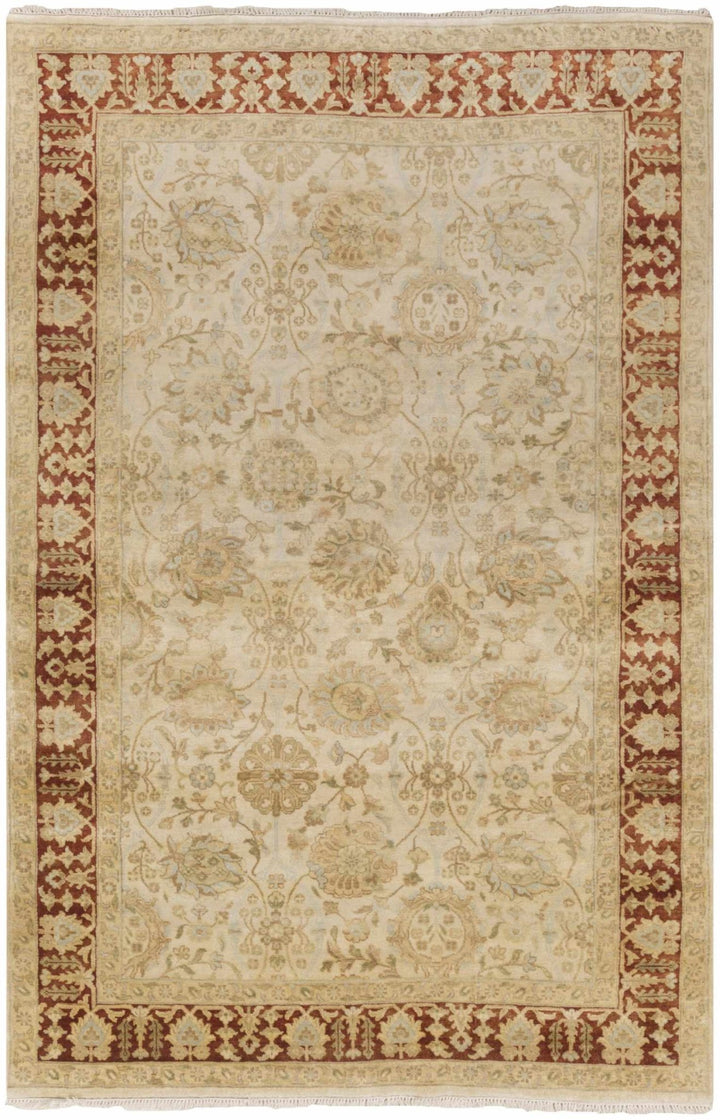 Oakvale Traditional Style Beige And Brown Hand Knotted Area Rug - The Rug Decor