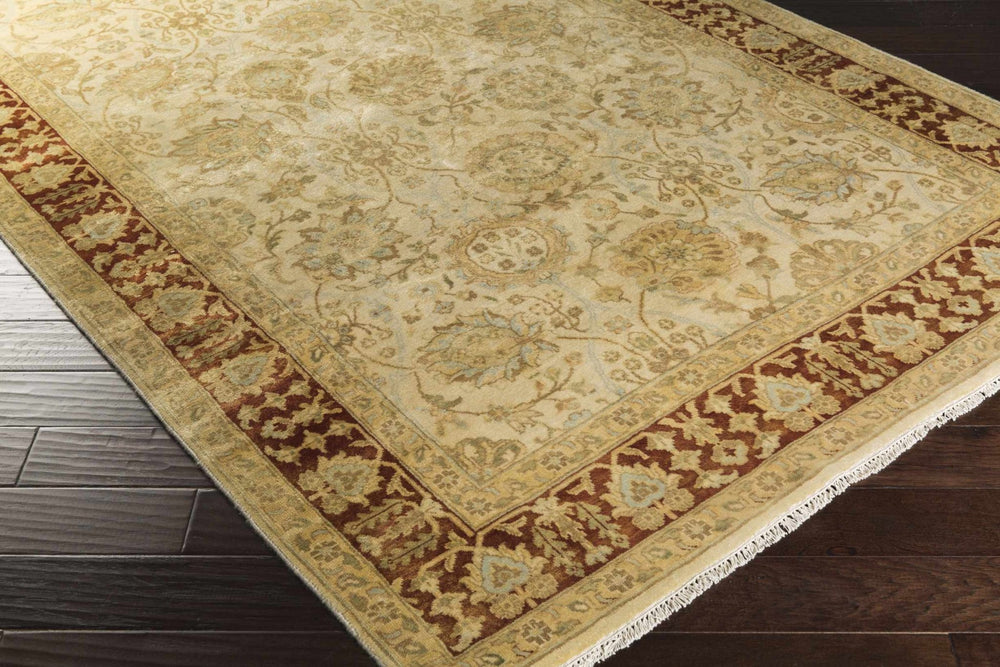 Oakvale Traditional Style Beige And Brown Hand Knotted Area Rug - The Rug Decor