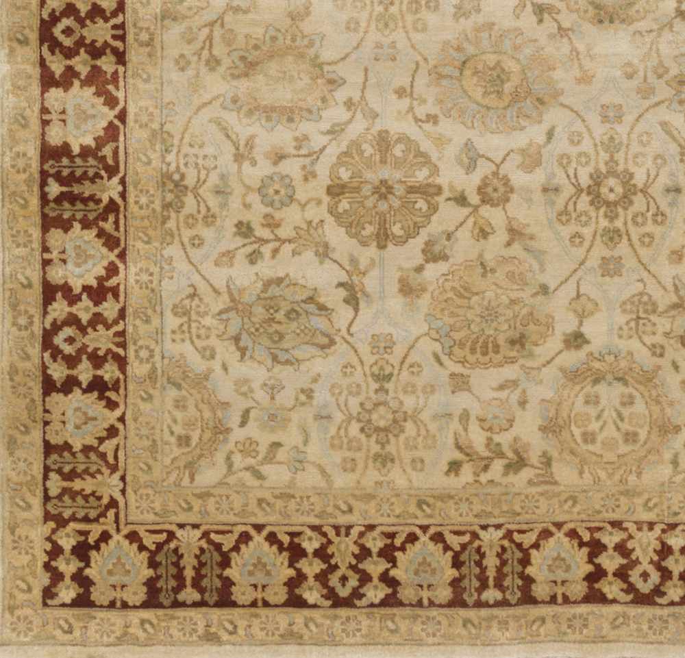 Oakvale Traditional Style Beige And Brown Hand Knotted Area Rug - The Rug Decor