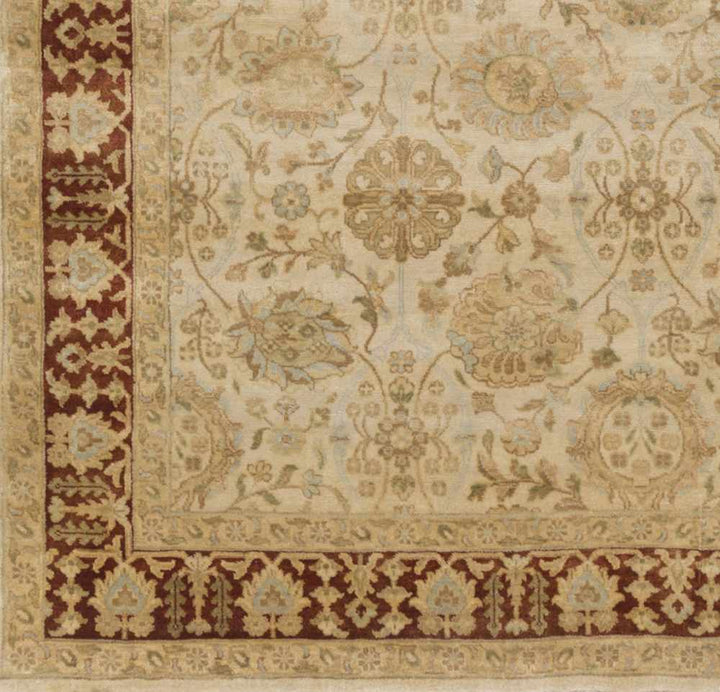 Oakvale Traditional Style Beige And Brown Hand Knotted Area Rug - The Rug Decor