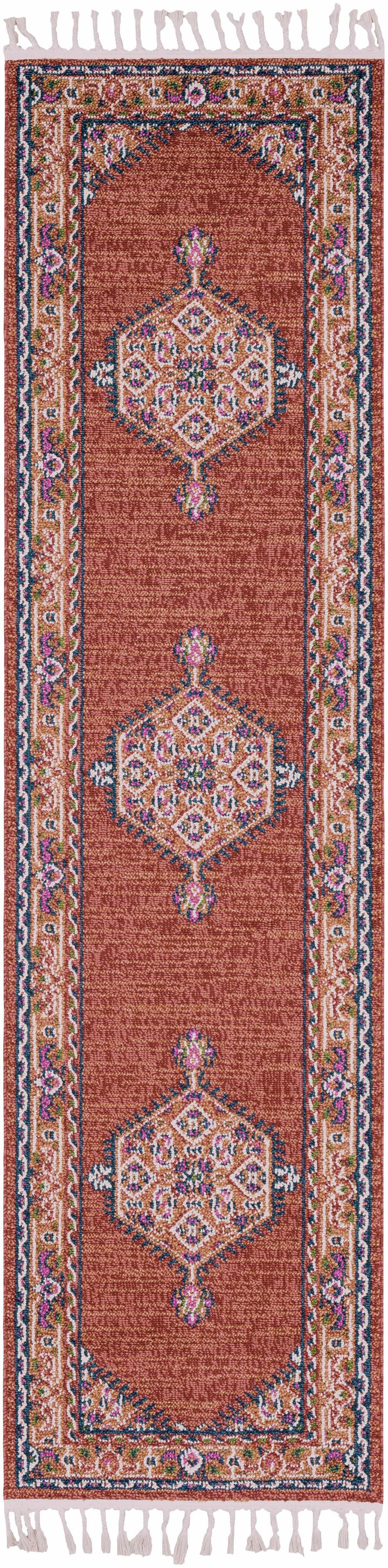 Oban Traditional Style Rust And Pink Area Rug