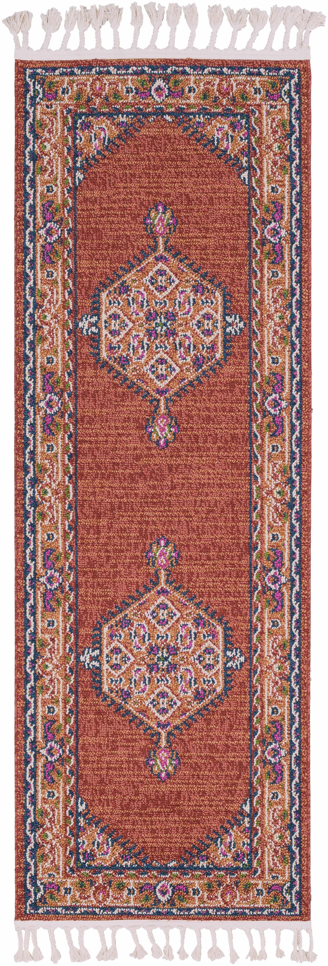 Oban Traditional Style Rust And Pink Area Rug