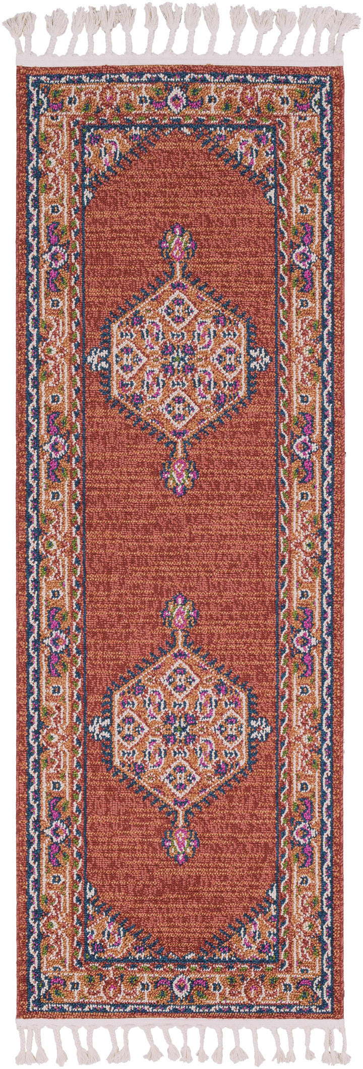 Oban Traditional Style Rust And Pink Area Rug