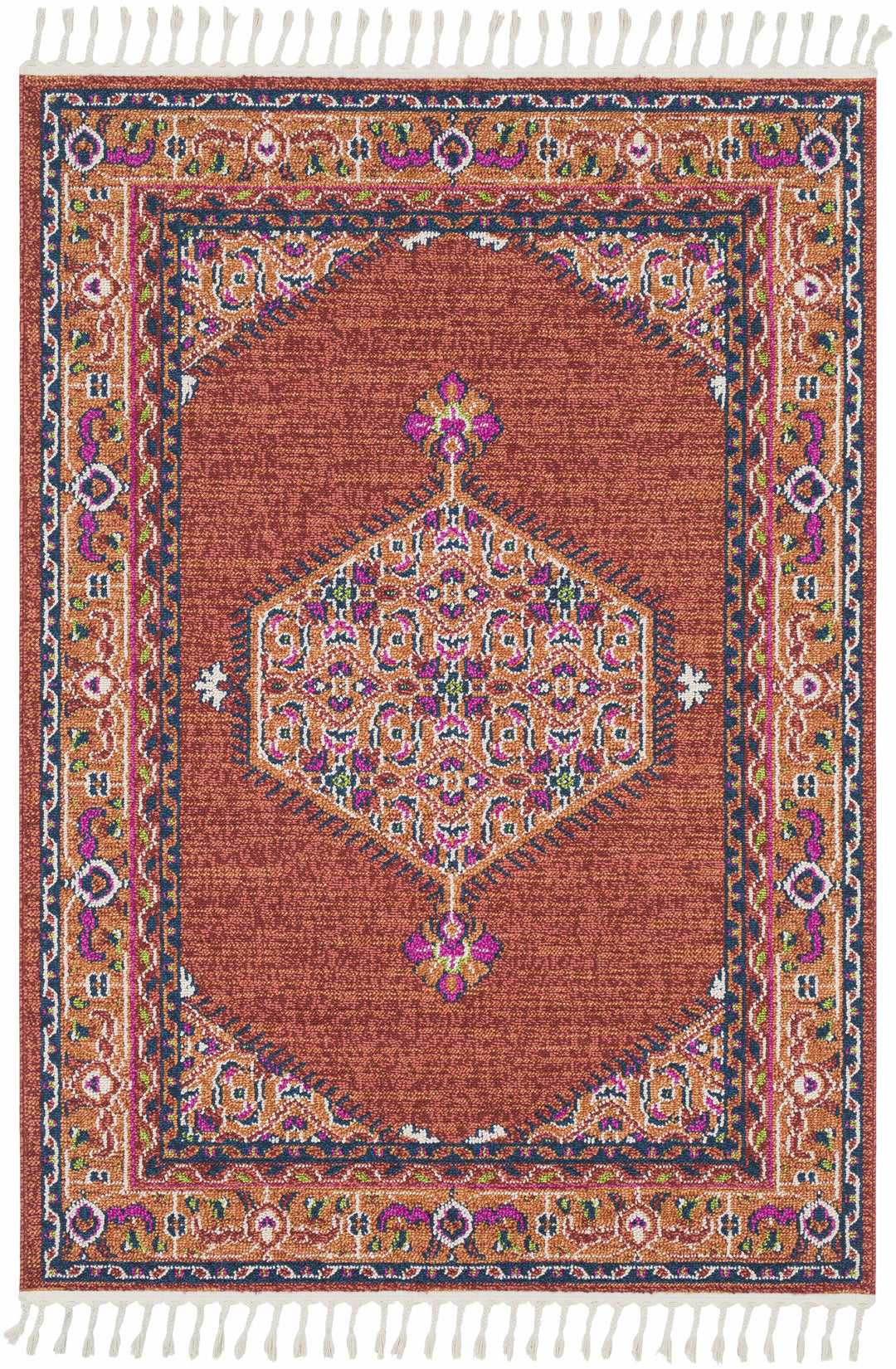 Oban Traditional Style Rust And Pink Area Rug