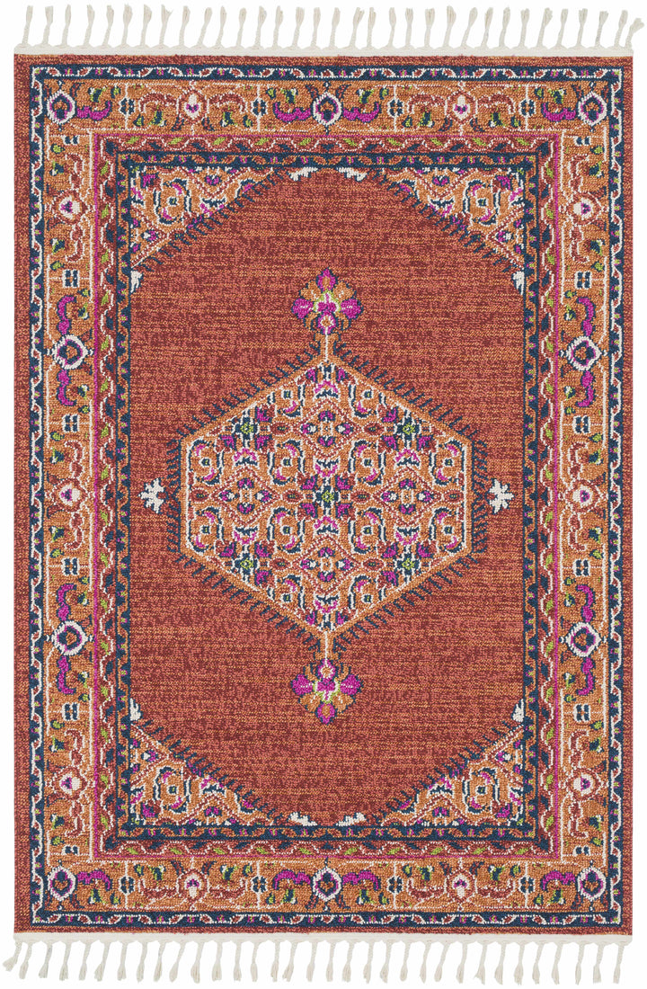 Oban Traditional Style Rust And Pink Area Rug
