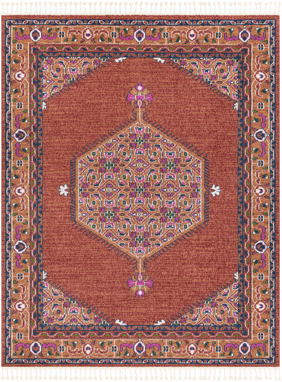 Oban Traditional Style Rust And Pink Area Rug
