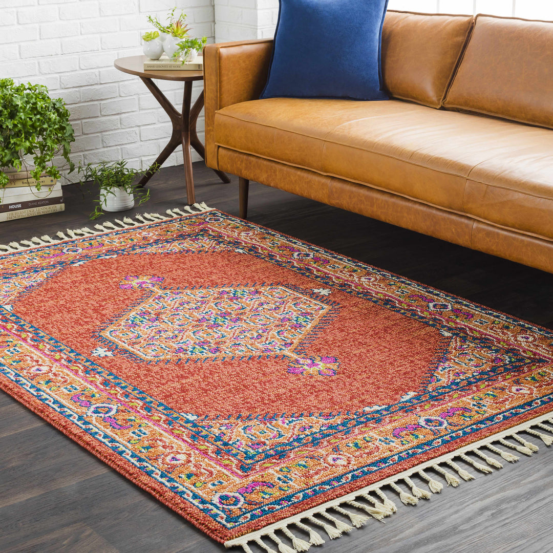 Oban Traditional Style Rust And Pink Area Rug