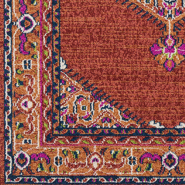 Oban Traditional Style Rust And Pink Area Rug