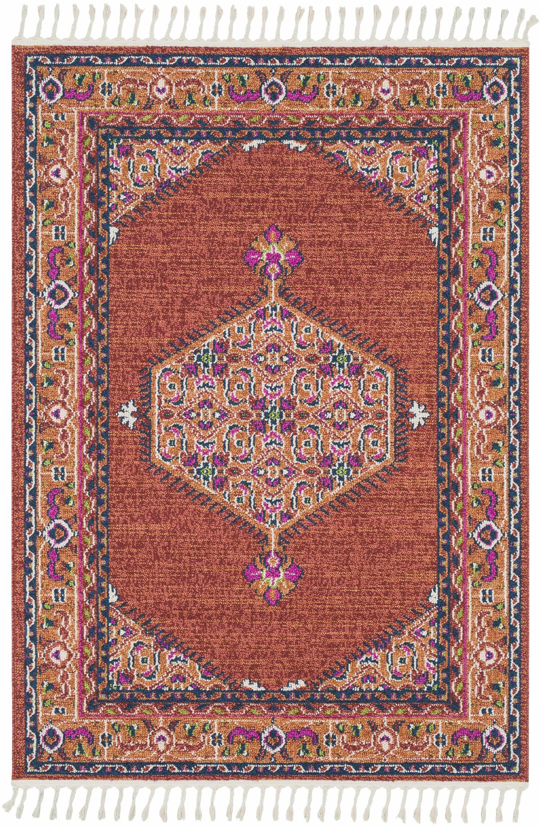 Oban Traditional Style Rust And Pink Area Rug - The Rug Decor