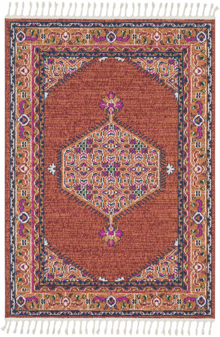 Oban Traditional Style Rust And Pink Area Rug - The Rug Decor