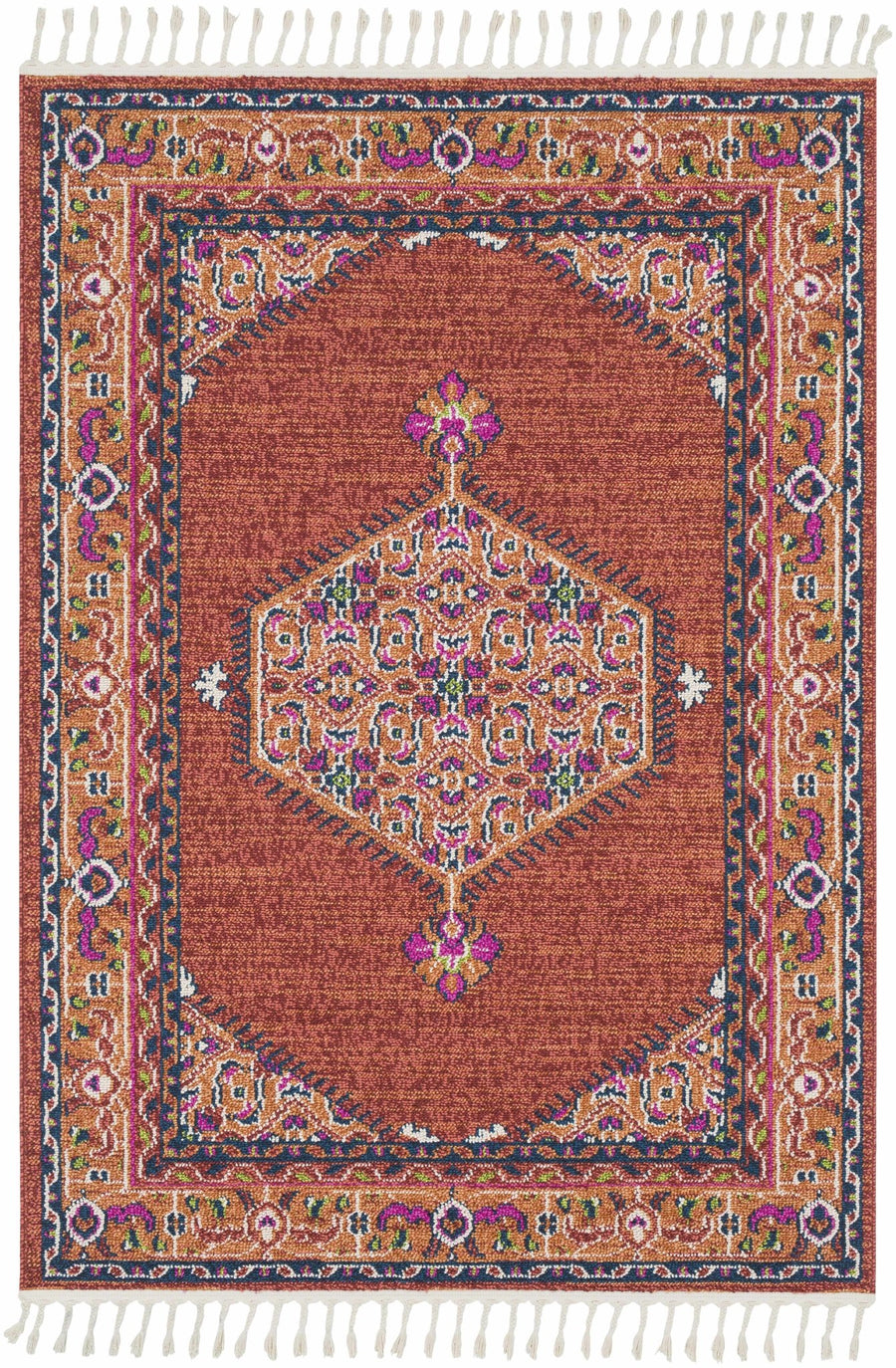Oban Traditional Style Rust And Pink Area Rug - The Rug Decor