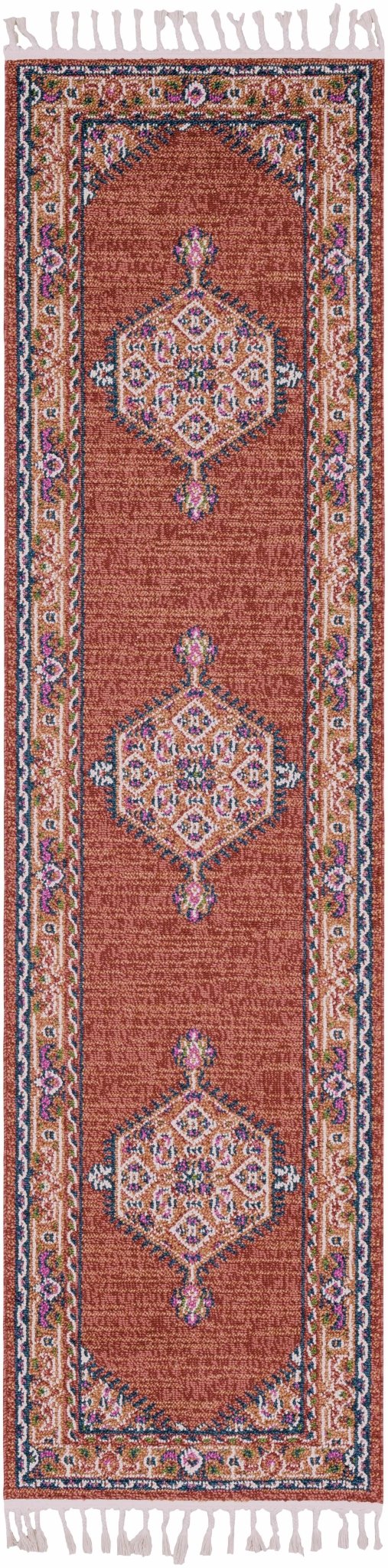 Oban Traditional Style Rust And Pink Area Rug - The Rug Decor