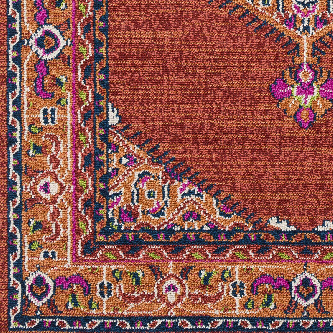 Oban Traditional Style Rust And Pink Area Rug - The Rug Decor
