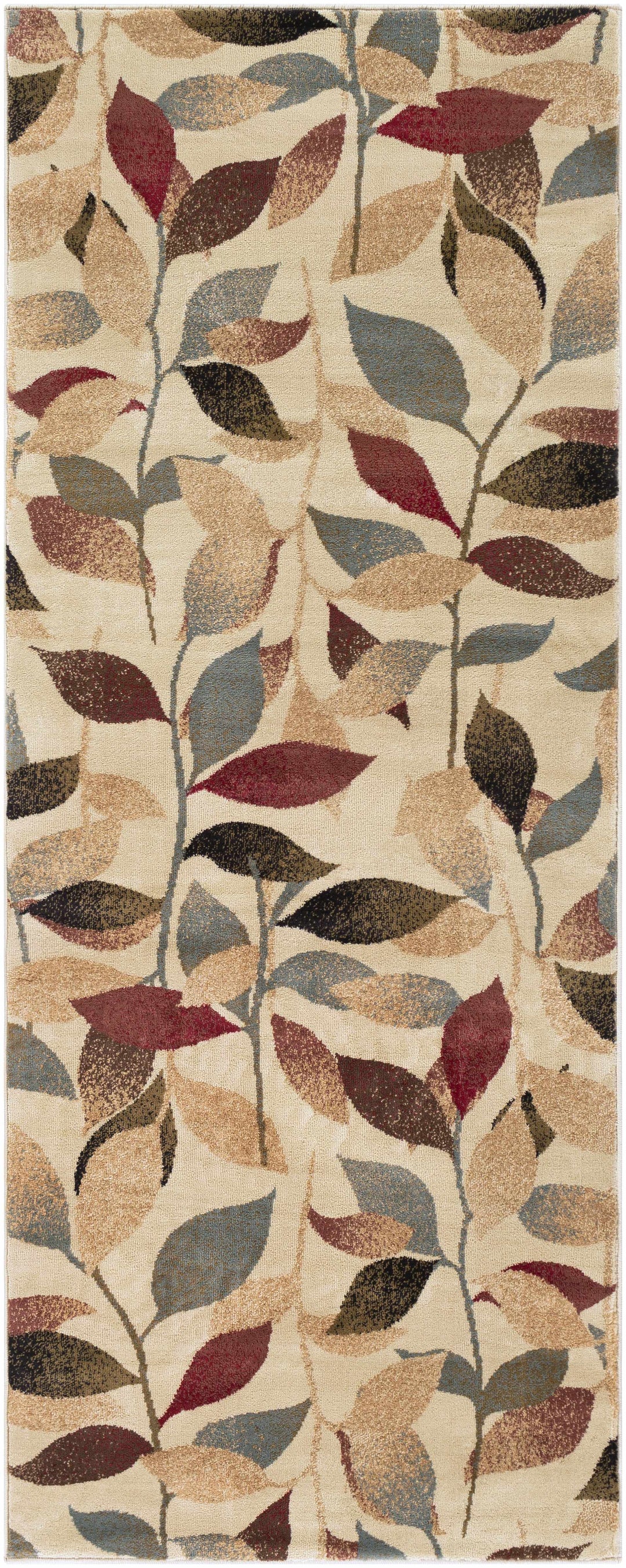 Ober Modern Leaf Pattern Beige And Brown Area Rug