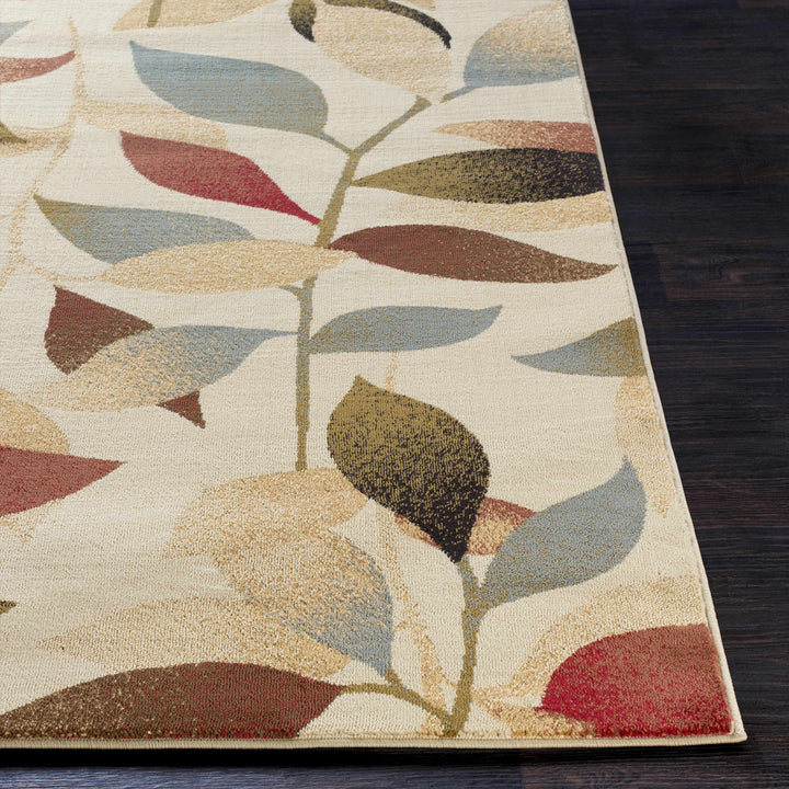 Ober Modern Leaf Pattern Beige And Brown Area Rug
