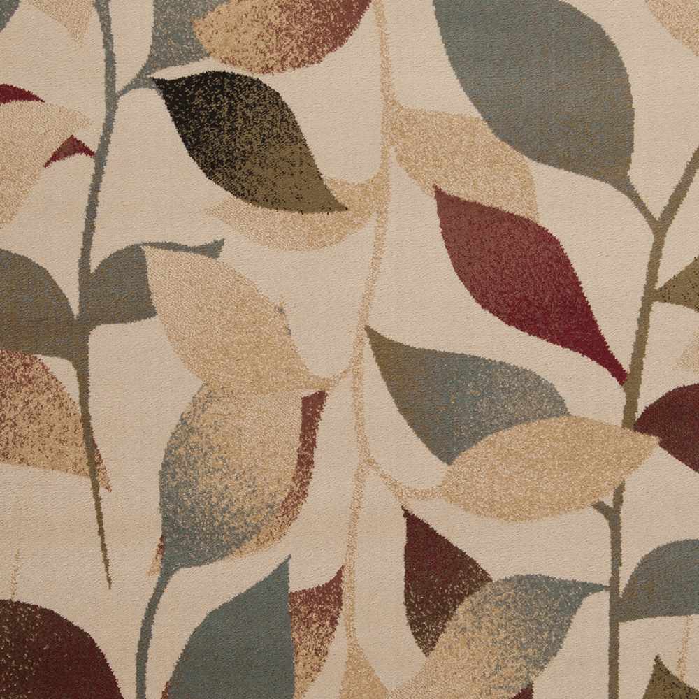 Ober Modern Leaf Pattern Beige And Brown Area Rug