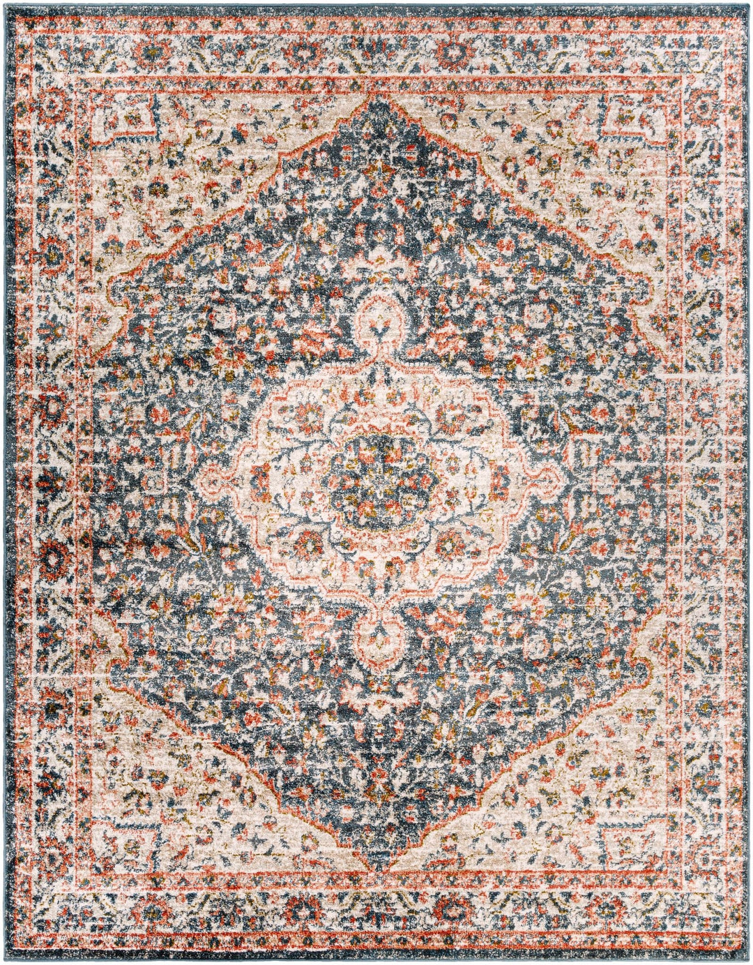 Okiot Traditional Black And Rust Area Rug - The Rug Decor