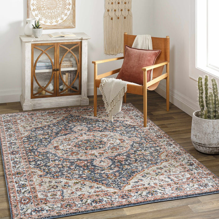 Okiot Traditional Black And Rust Area Rug - The Rug Decor