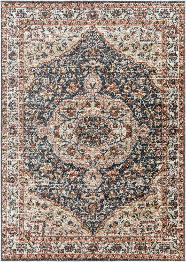 Okiot Traditional Black And Rust Area Rug - The Rug Decor
