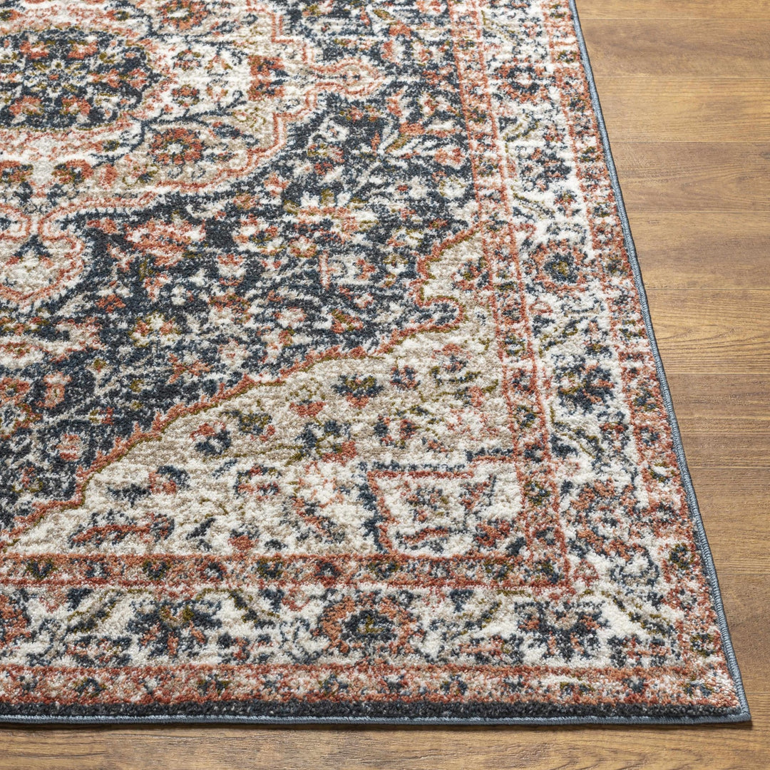 Okiot Traditional Black And Rust Area Rug - The Rug Decor