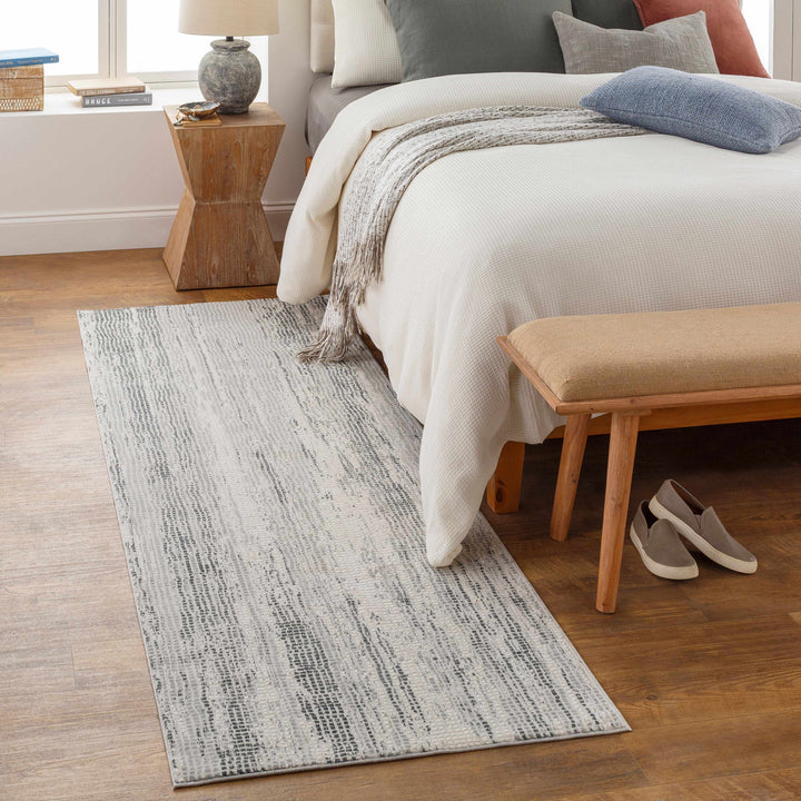 Oklaunion Modern Abstract Design Gray And Ivory Area Rug