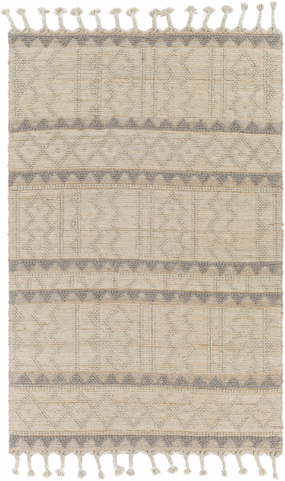 Okurcalar Modern Geometrical Design Beige Hand Woven Area Rug - The Rug Decor