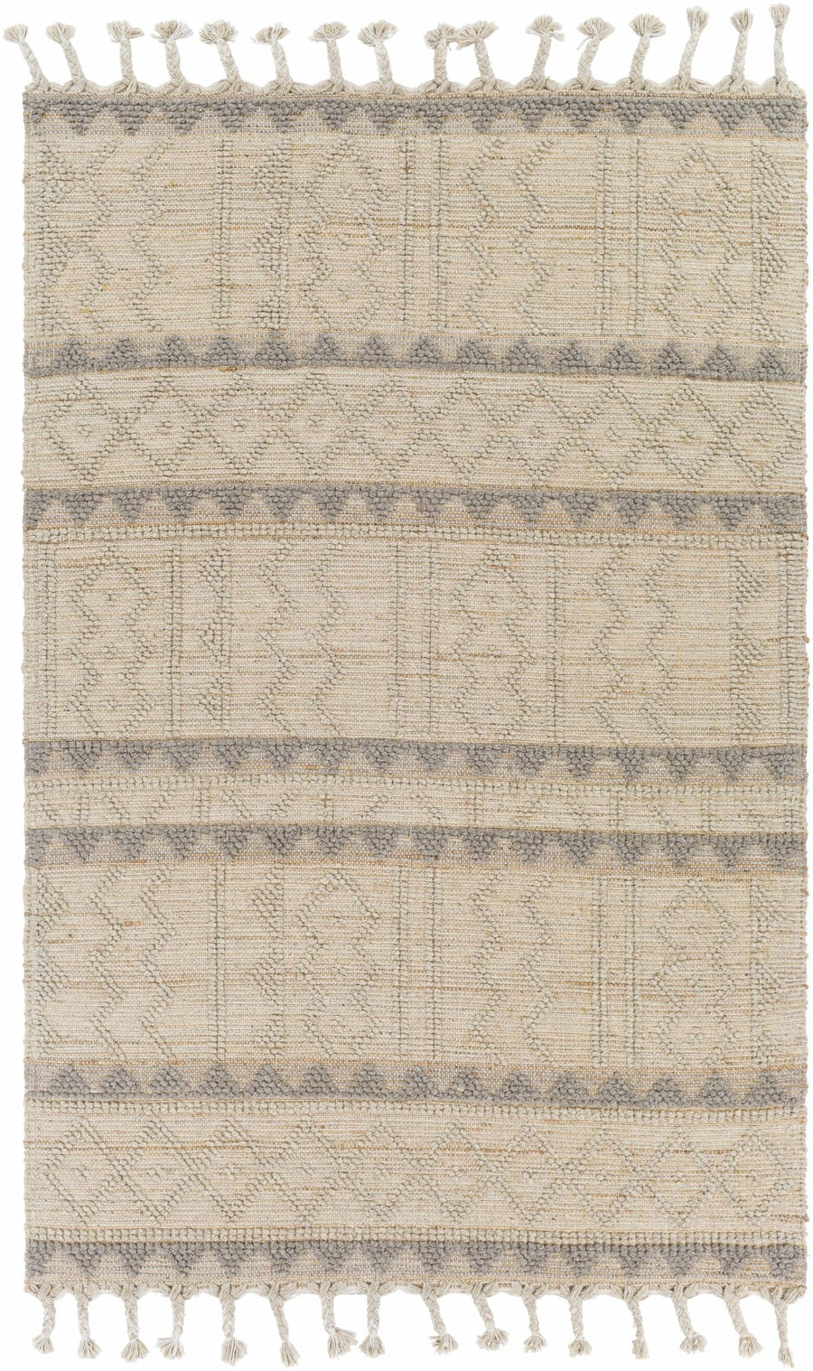 Okurcalar Modern Geometrical Design Beige Hand Woven Area Rug - The Rug Decor