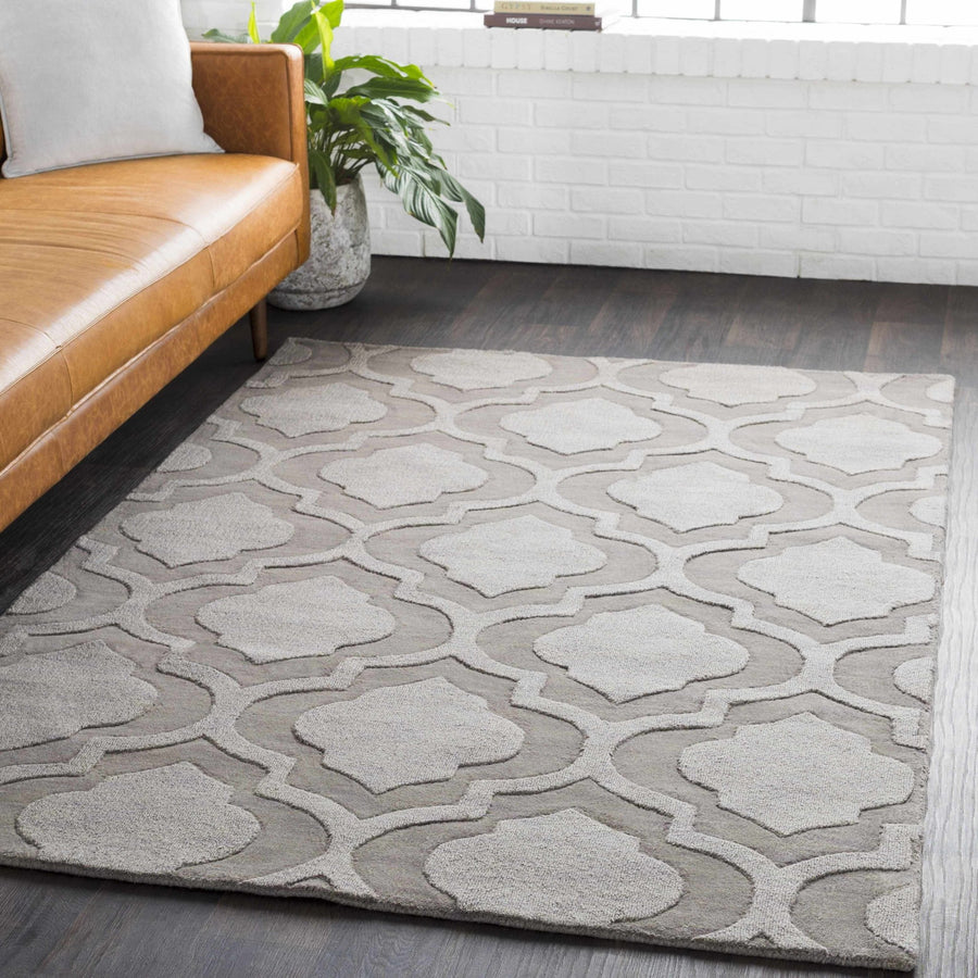 Oley Trellis Pattern Charcoal Hand Loom Rug - The Rug Decor