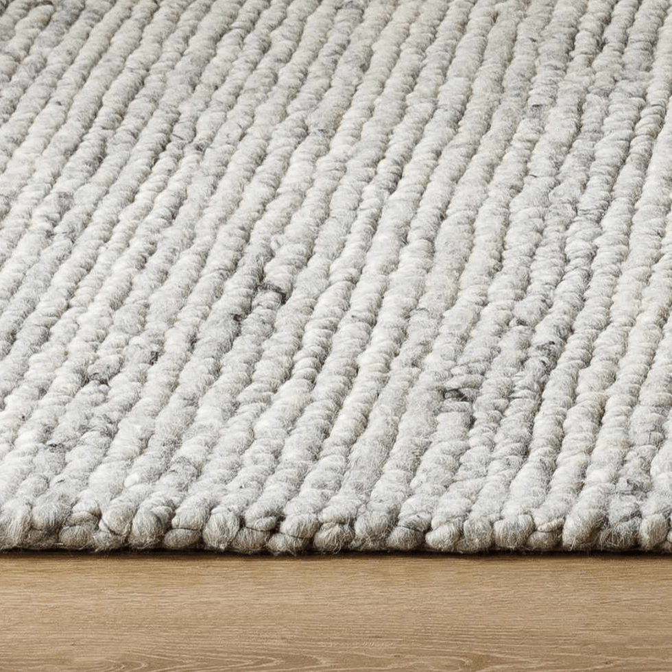 Olisa Contemporary Ivory And Gray Wool Area Rug - The Rug Decor